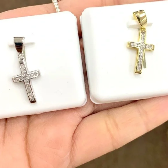 Natural Genuine Real Diamond Cross pendant w/ free chain HUGE CHRISTMAS SALE WOW - Picture 4 of 8